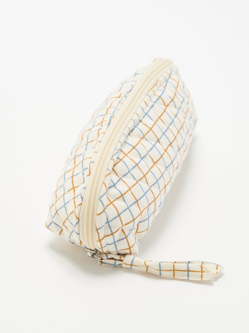 Petite trousse en textile matelassé Ecru - Kiabi