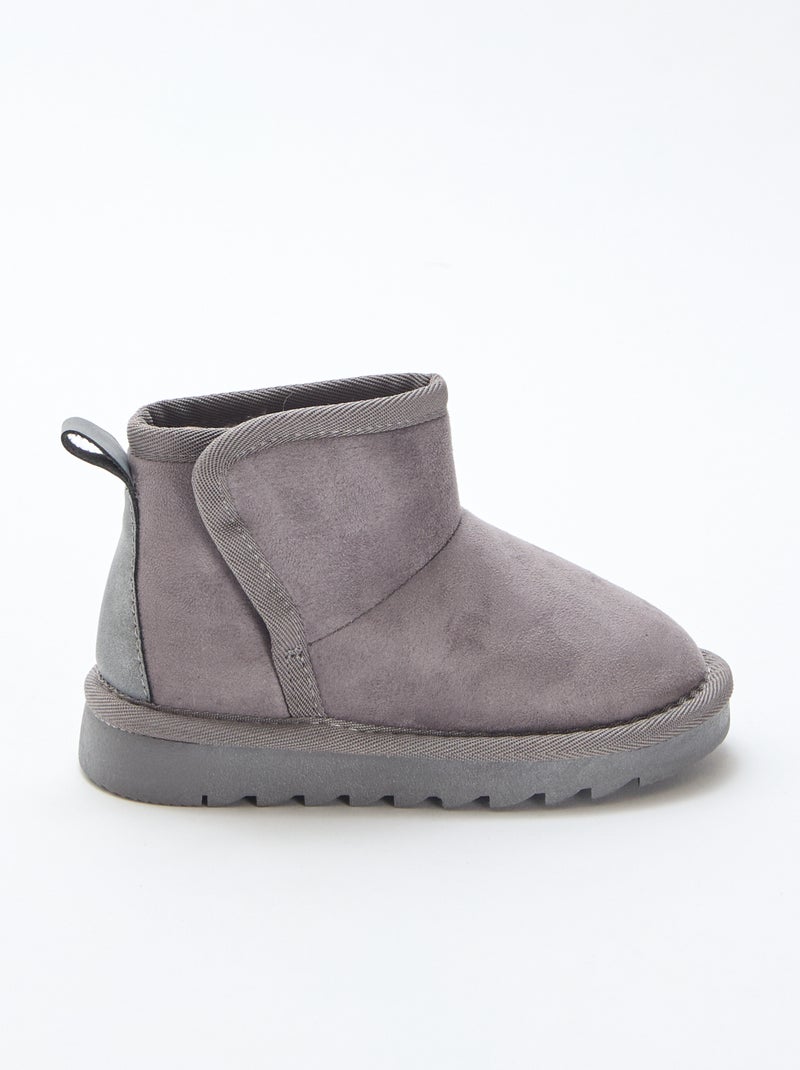 Petites bottes style sudédois en ubuck Gris - Kiabi