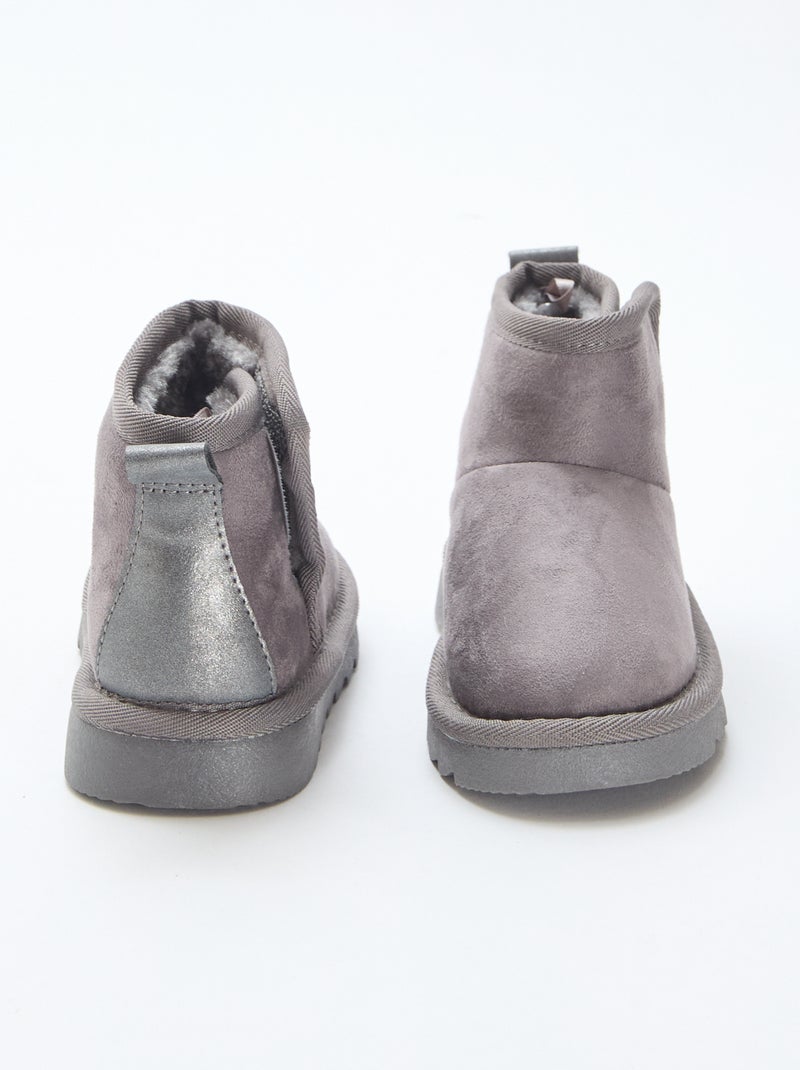 Petites bottes style sudédois en ubuck Gris - Kiabi