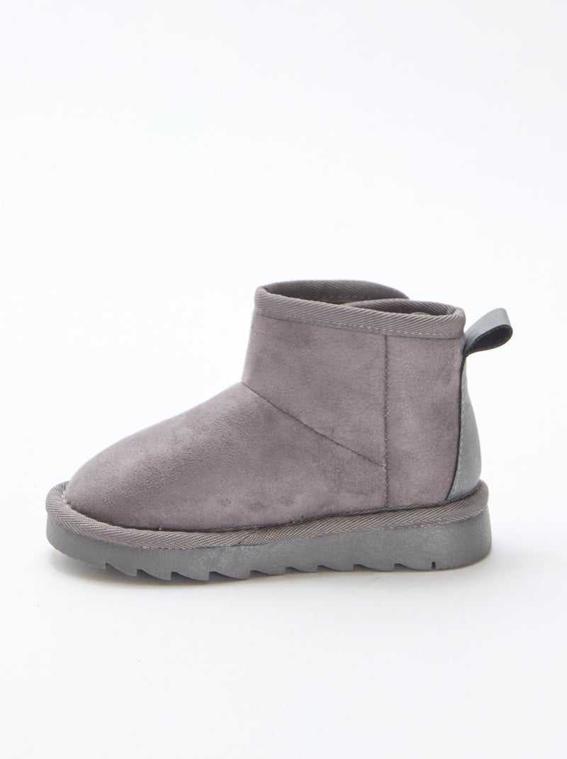 Petites bottes style sudédois en ubuck Gris - Kiabi