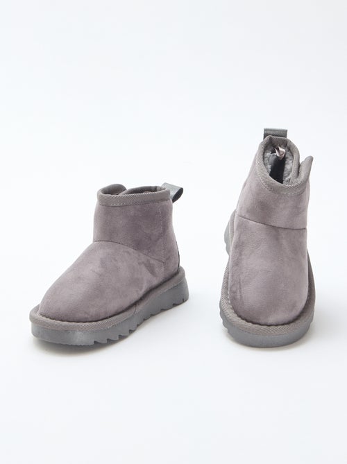 Petites bottes style sudédois en ubuck - Kiabi