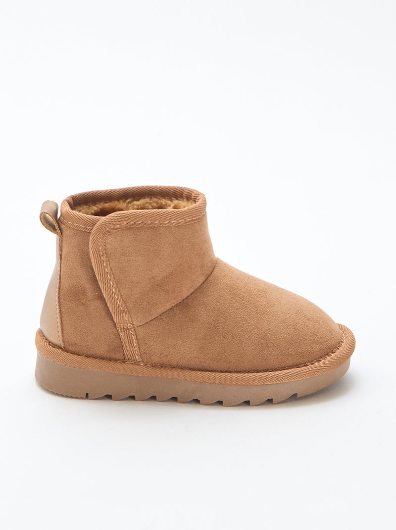 Petites bottes style sudédois en ubuck Marron - Kiabi