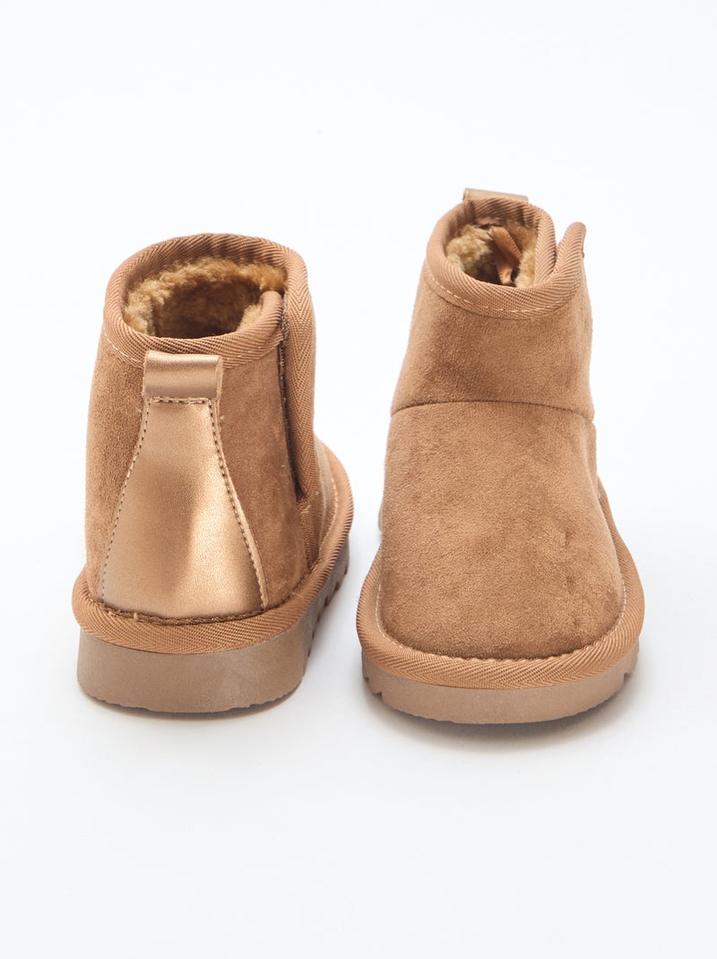Petites bottes style sudédois en ubuck Marron - Kiabi