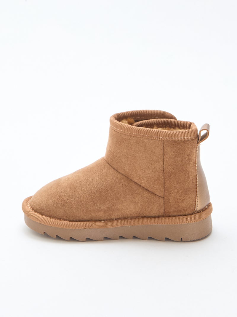 Petites bottes style sudédois en ubuck Marron - Kiabi