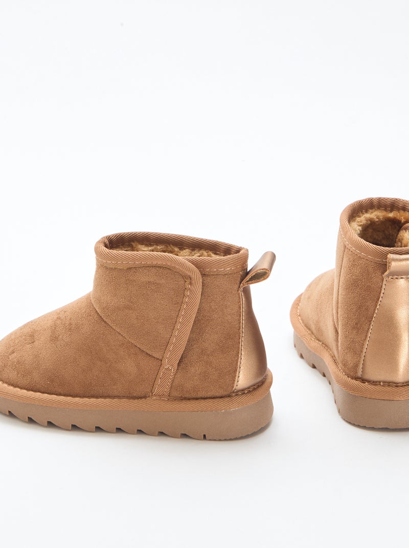 Petites bottes style sudédois en ubuck Marron - Kiabi