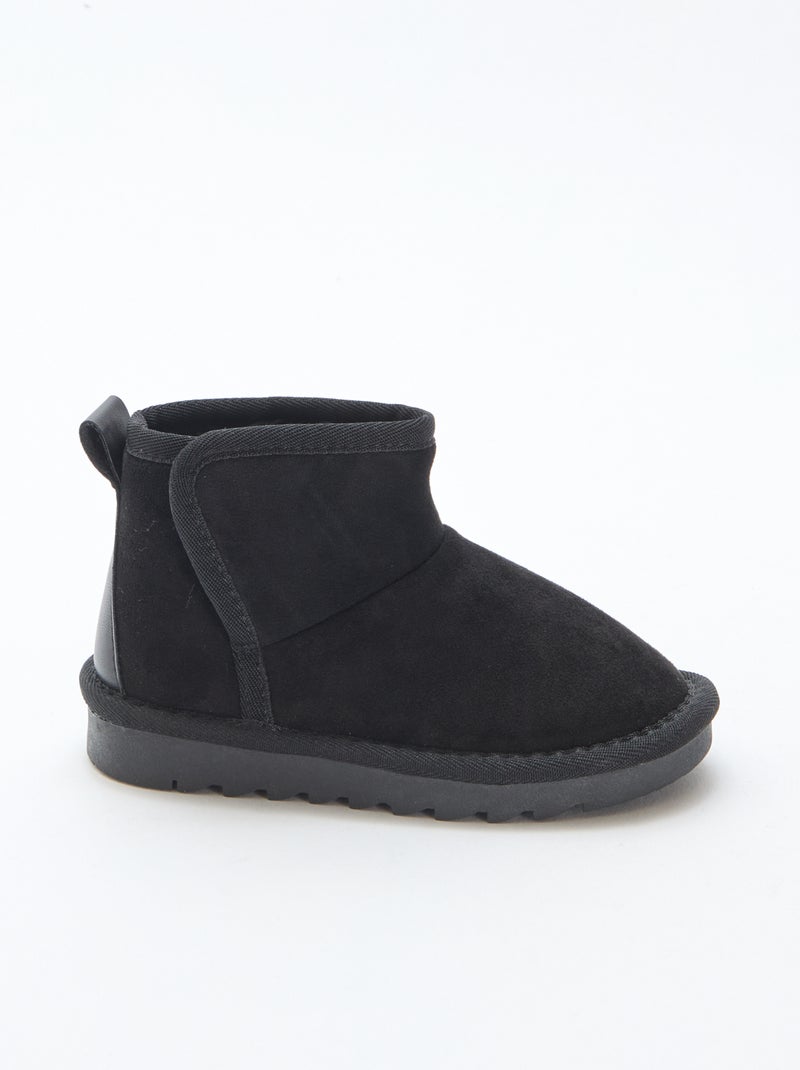 Petites bottes style sudédois en ubuck Noir - Kiabi