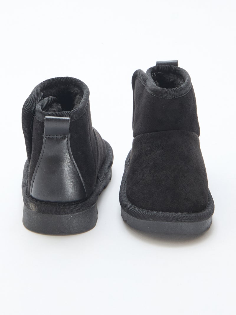Petites bottes style sudédois en ubuck Noir - Kiabi