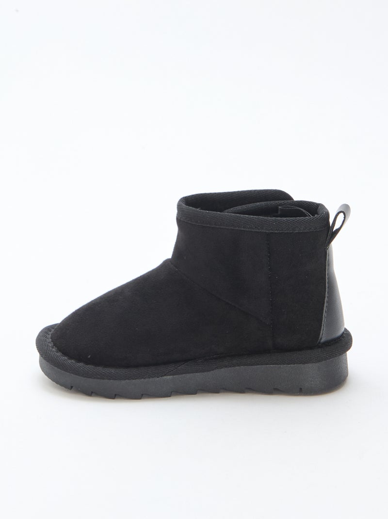 Petites bottes style sudédois en ubuck Noir - Kiabi