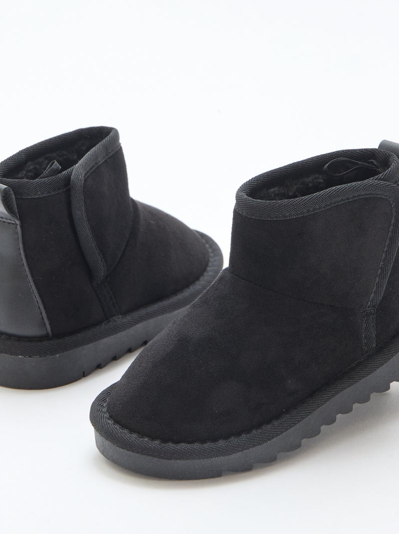 Petites bottes style sudédois en ubuck Noir - Kiabi
