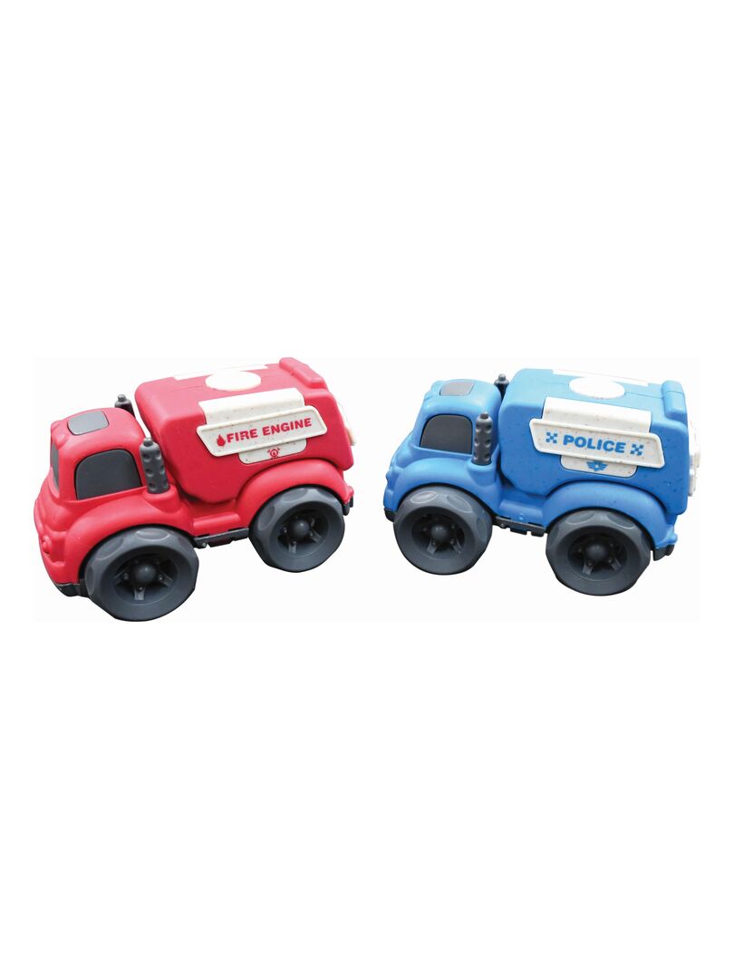 Petites Voitures - Pack De Police Et Camion De Pompier 10*6.5*7cm (2 Pièces) N/A - Kiabi