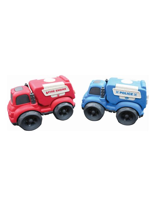 Petites Voitures - Pack De Police Et Camion De Pompier 10*6.5*7cm (2 Pièces) - Kiabi