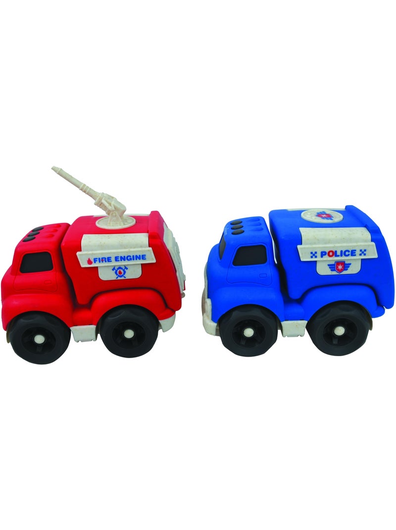Petites Voitures - Pack de police et camion de pompier Multicolore - Kiabi