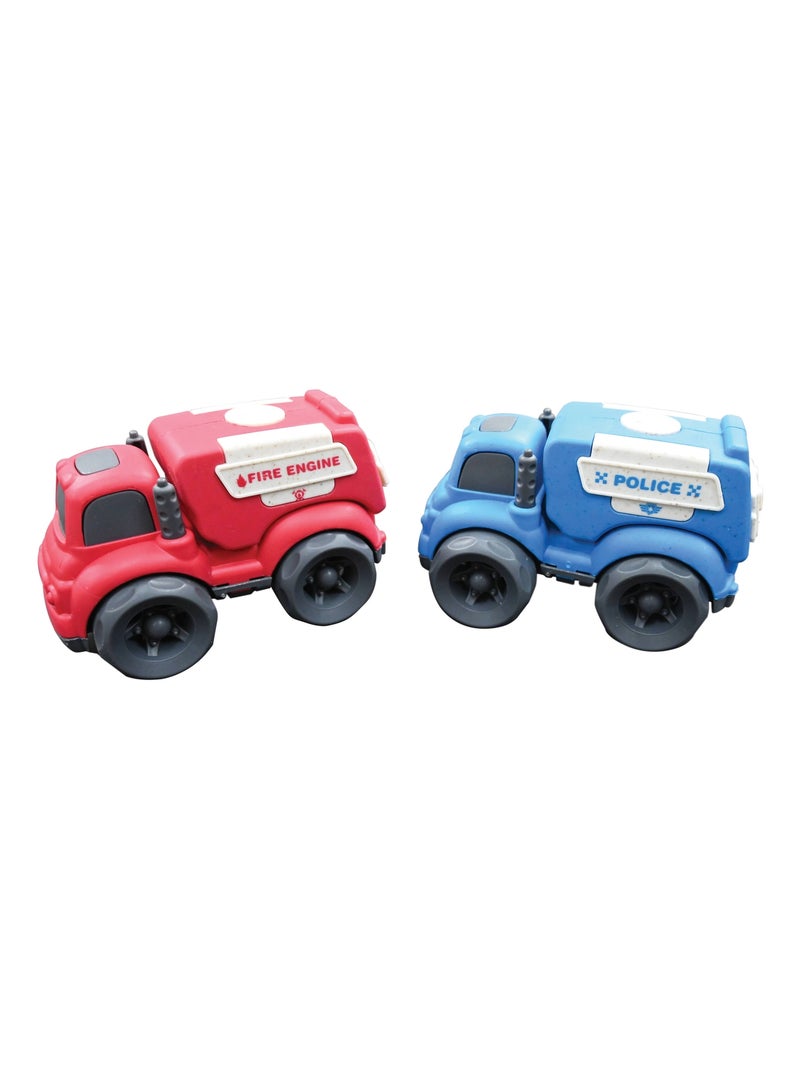 Petites Voitures - Pack de police et camion de pompier Multicolore - Kiabi