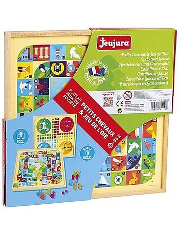 Petits chevaux et Jeu de l'oie - Plateau en bois