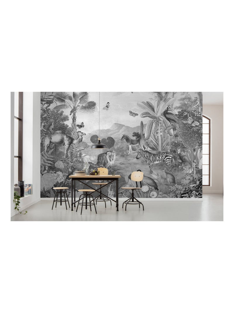 Photo murale - Faunes Et Flores En Noir Et Blanc Multicolore - Kiabi