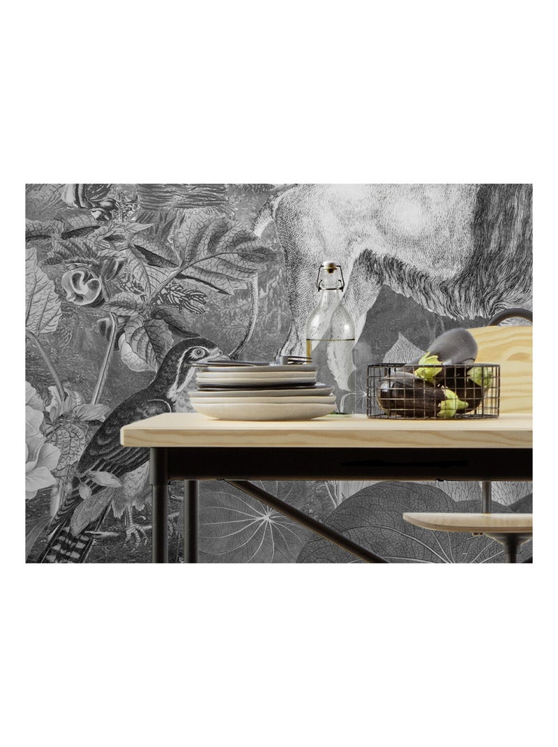 Photo murale - Faunes Et Flores En Noir Et Blanc Multicolore - Kiabi