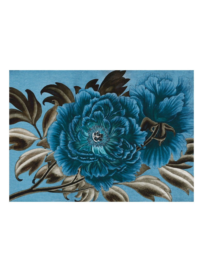 Photo murale - Pivoine Royale Bleue Multicolore - Kiabi