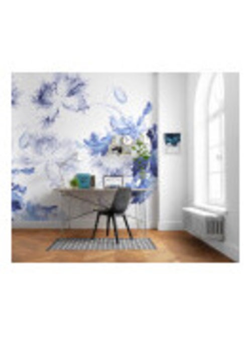 Photo murale - Silhouettes De Fleurs Bleues - Kiabi