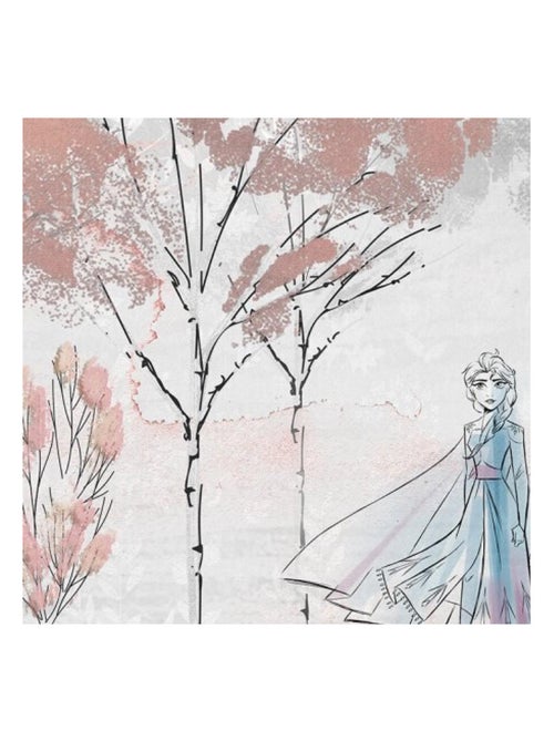 Photo murale autocollante - La Reine Des Neiges Elsa & Anna - Forêt Hivernale - Kiabi