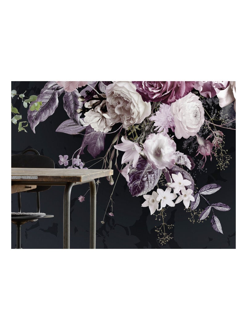 Photo Murale Intissé - Bouquet De Fleurs Rose Multicolore - Kiabi