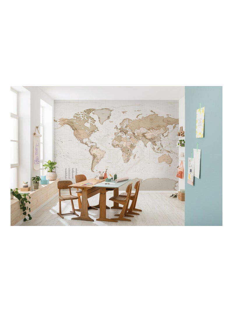Photo Murale Intissé - Carte du monde Multicolore - Kiabi