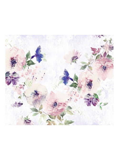 Photo Murale Intissé - Fleurs Violettes, Roses - Kiabi