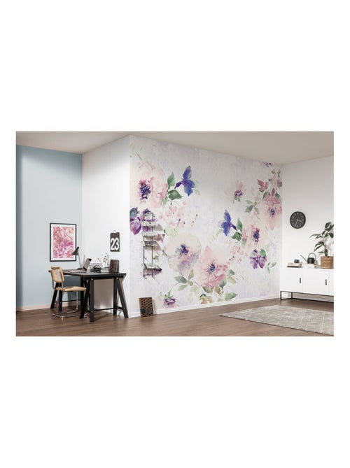 Photo Murale Intissé - Fleurs Violettes, Roses - Kiabi