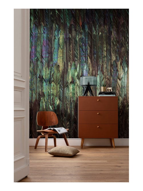 Photo Murale Intissé - Mur De Plumes D'oiseaux - Kiabi