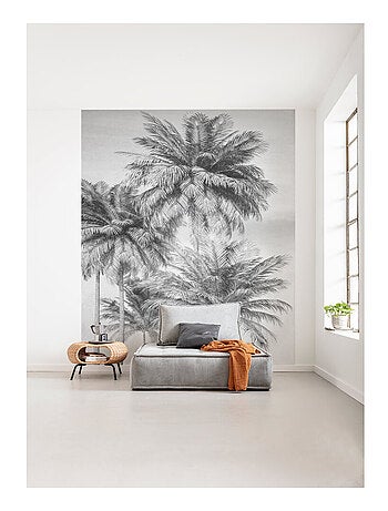 Photo Murale Intissé - Palmiers En Noirs Et Blancs