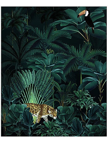 Photo Murale Intissé - Pélican et Panthère Dans la jungle