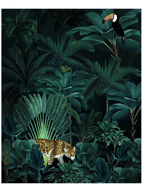 Photo Murale Intissé - Pélican et Panthère Dans la jungle - Kiabi