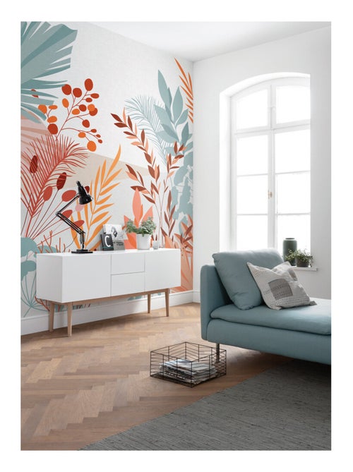 Photo Murale Intissé - Plante De Couleurs Pastels - Kiabi