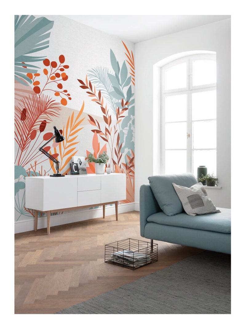 Photo Murale Intissé - Plante De Couleurs Pastels Multicolore - Kiabi