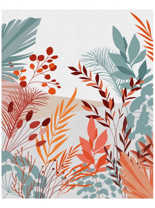 Photo Murale Intissé - Plante De Couleurs Pastels - Kiabi