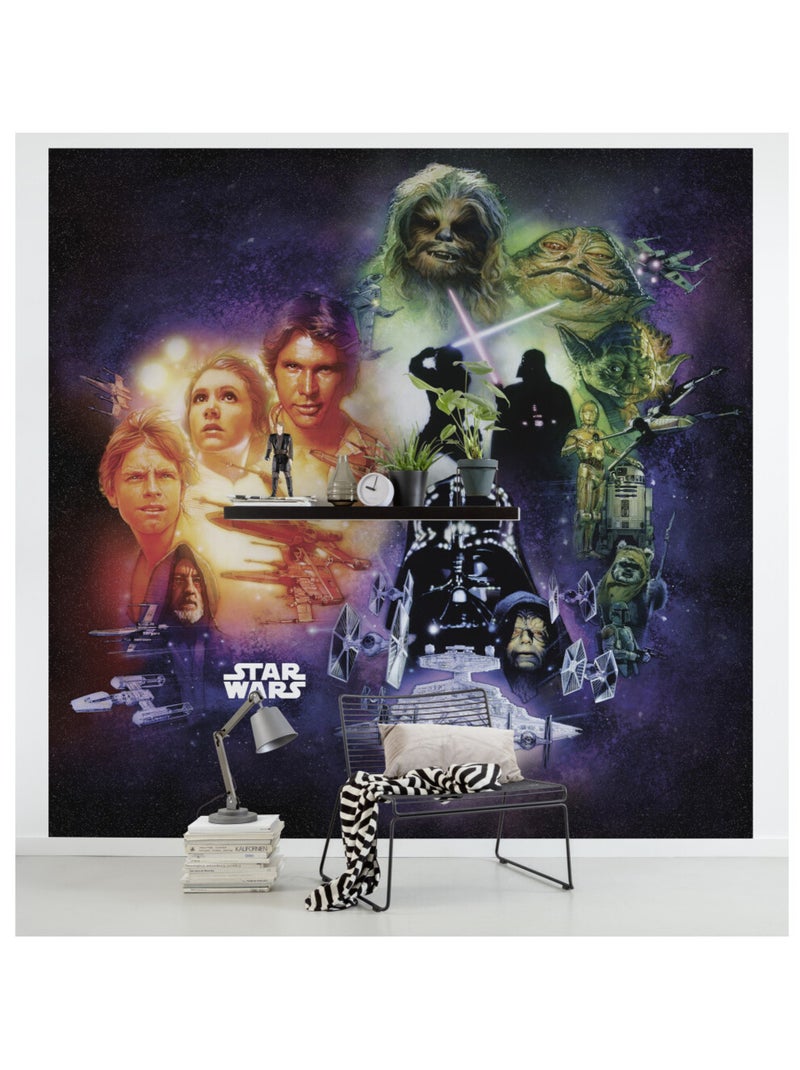 Photo Murale Intissé -  Star Wars avec les personnages principaux Multicolore - Kiabi