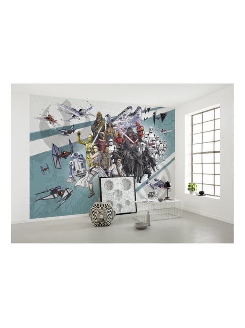 Photo Murale Intissé - Star Wars Avec plein personnages - Kiabi