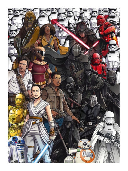Photo Murale Intissé - Star Wars plein de personnages - Kiabi