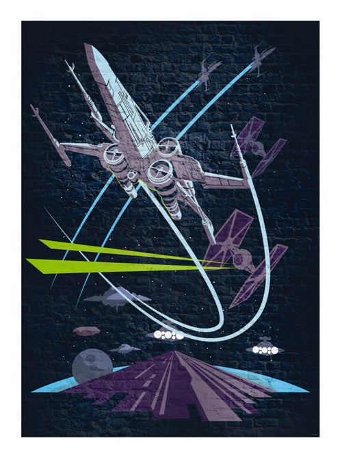 Photo Murale Intissé - Star Wars Vaisseau X-Wing - Kiabi