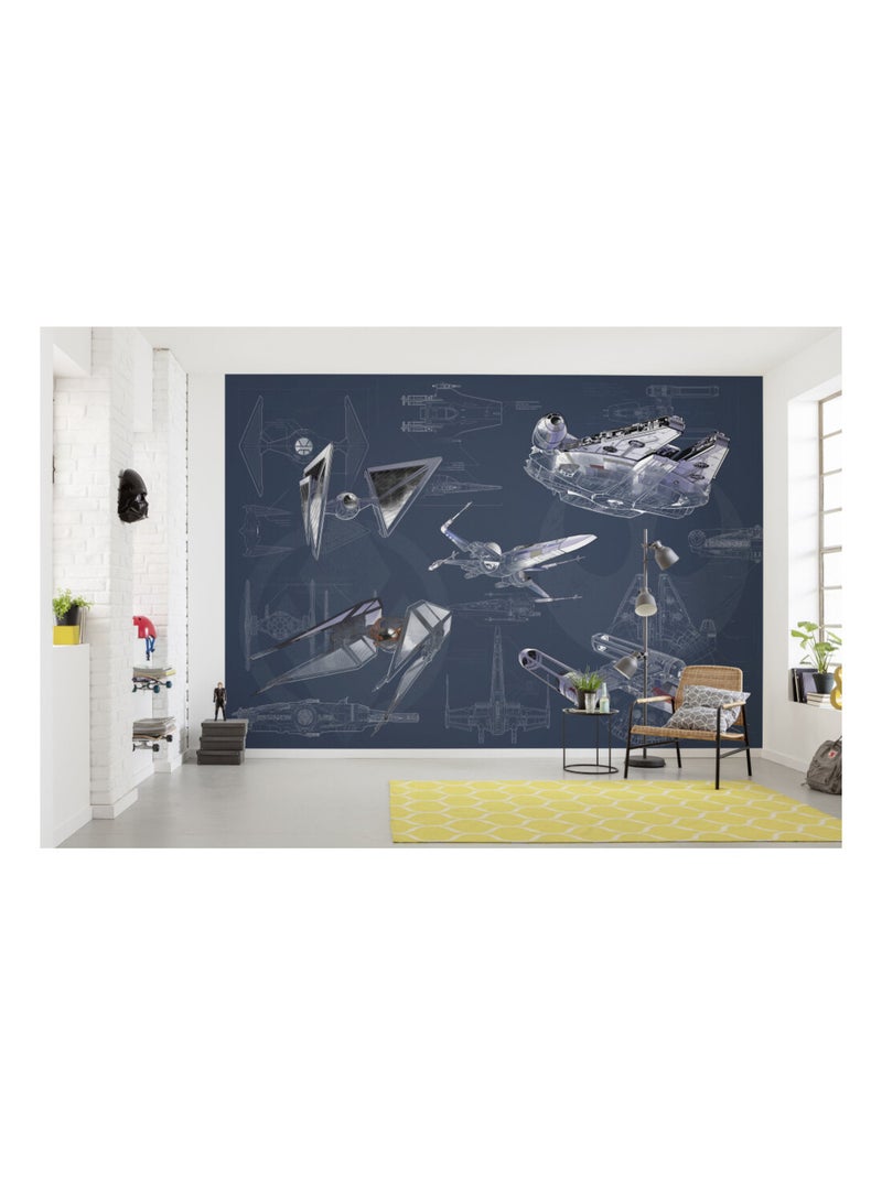 Photo Murale Intissé - Star Wars Vaisseaux Multicolore - Kiabi