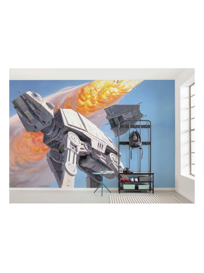 Photo Murale Intissé - Vaisseau Star Wars En Feu Multicolore - Kiabi