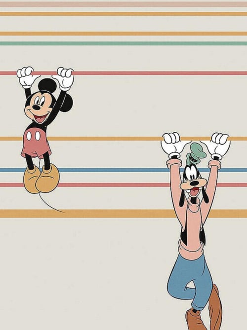 Photo murale intissé impression numérique Mickey et ses amis attrapent une barre - Kiabi