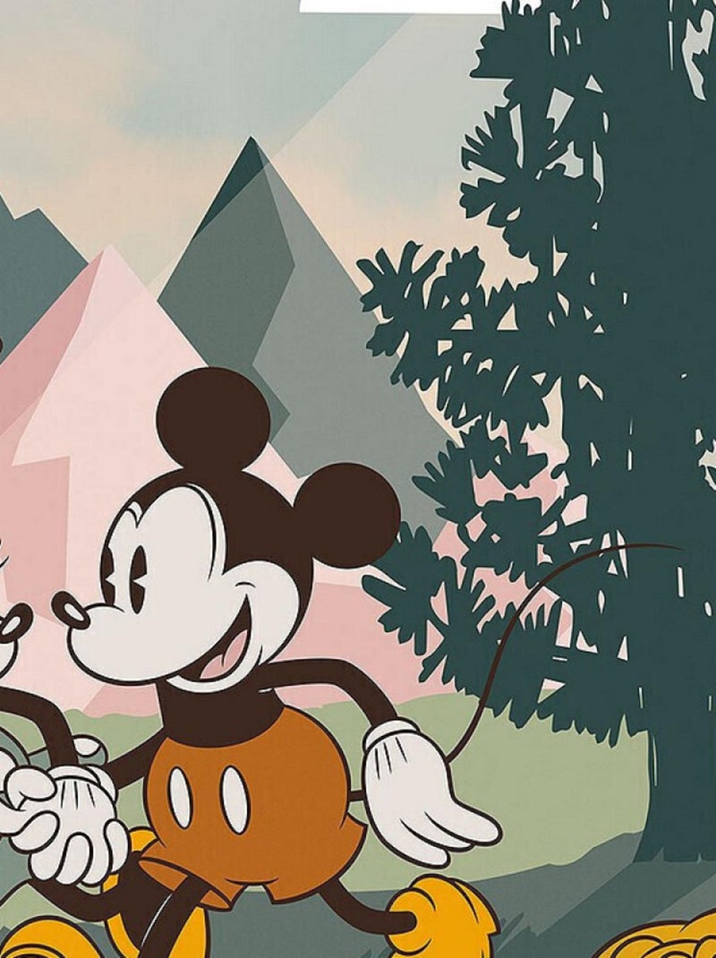 Photo murale intissé impression numérique Mickey & Minnie Dans La Nature Multicolore - Kiabi