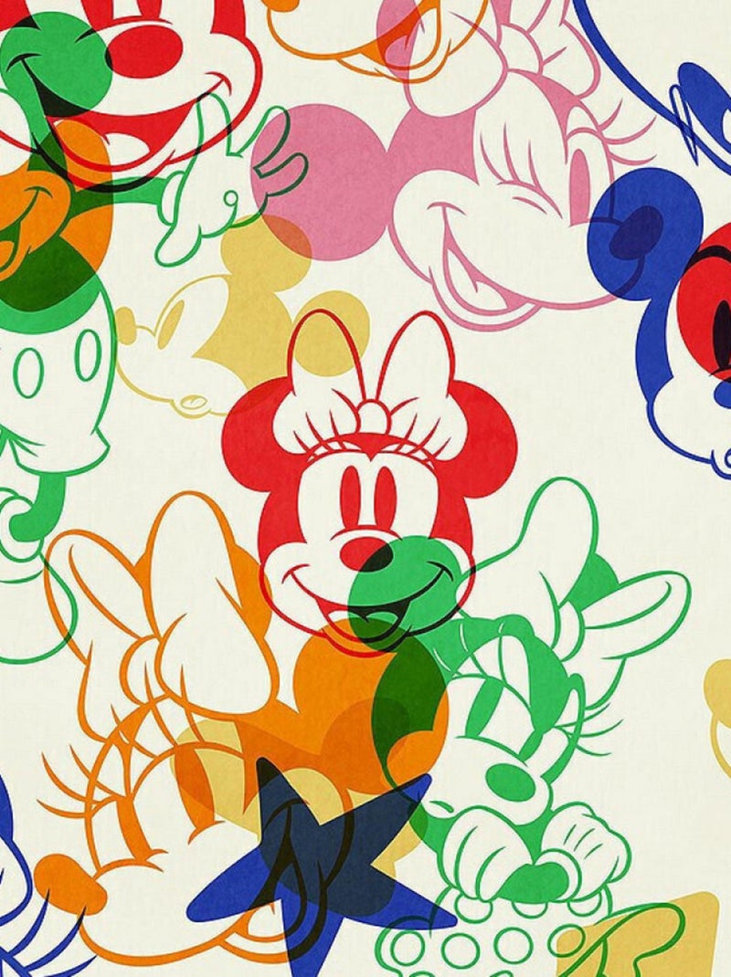 Photo murale intissé impression numérique Mickey & Minnie Dessinés Multicolore - Kiabi