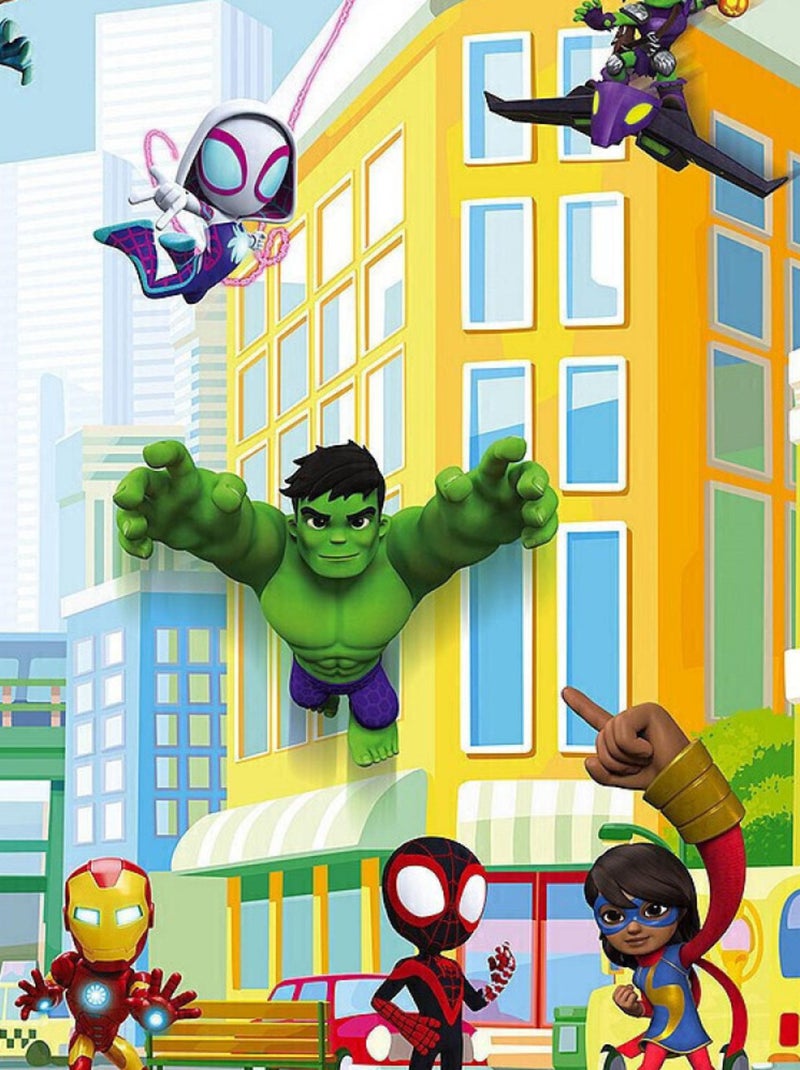 Photo murale intissé impression numérique Spidey Et Ses Amis Combattent Le Crime Multicolore - Kiabi