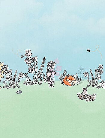 Photo murale intissé impression numérique Winnie l'Ourson balade de printemps