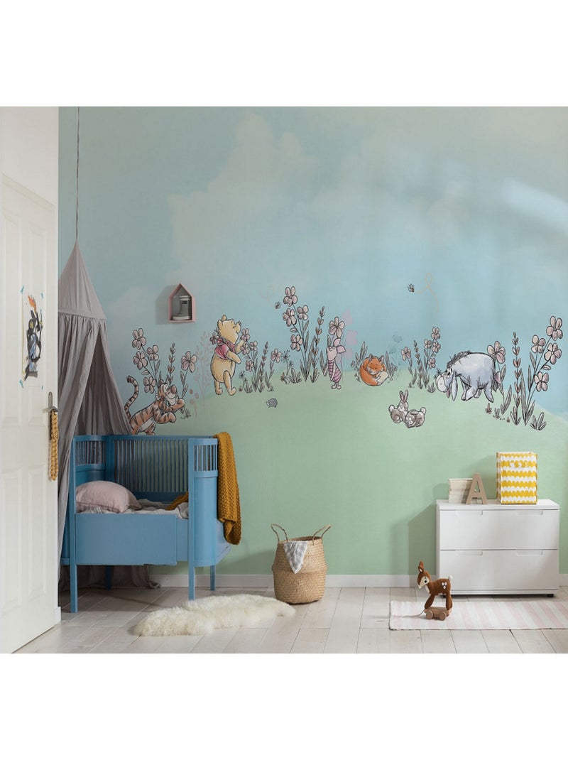 Photo murale intissé impression numérique Winnie l'Ourson balade de printemps Multicolore - Kiabi