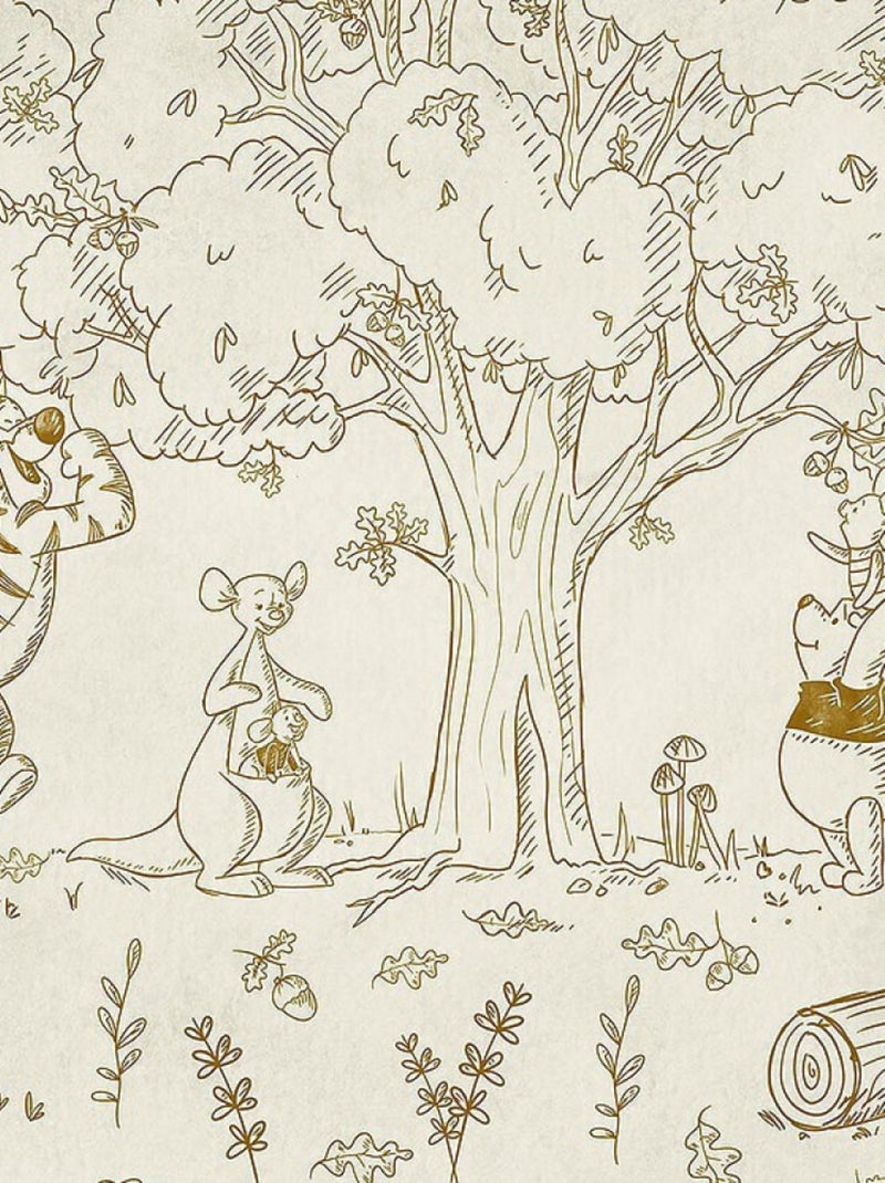 Photo murale intissé impression numérique Winnie L'Ourson Prend L'Air Multicolore - Kiabi
