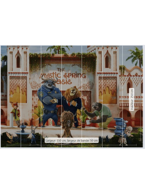Photo murale intissé Zootopie 7 personnages - 350x250 cm - Kiabi