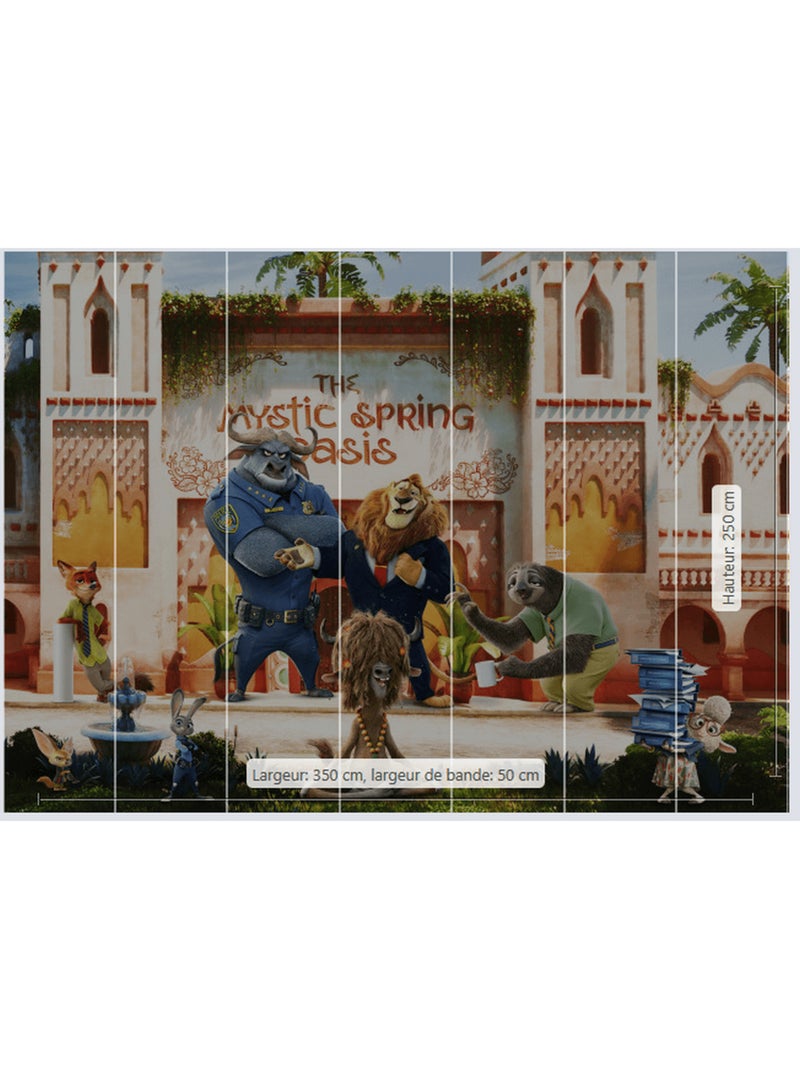 Photo murale intissé Zootopie 7 personnages - 350x250 cm Multicolore - Kiabi