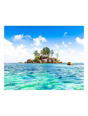 Photo murale intissée ile et mer tropicale, 360x270 cm, 4 parts